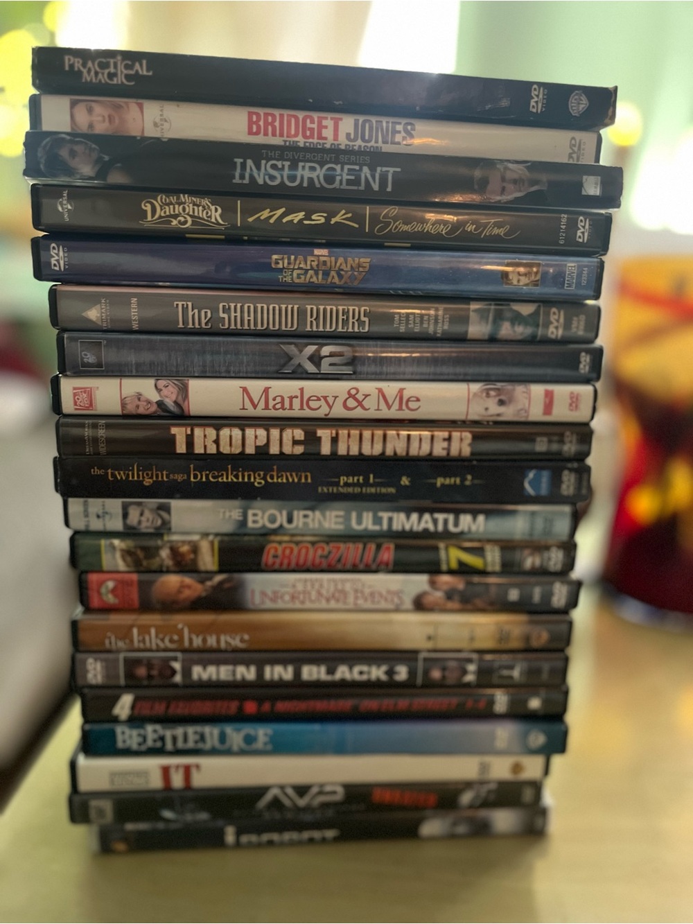 Assorted DVD Movie Collection - Black & White Spines